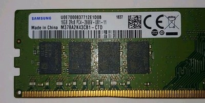 2 Sticks 16GB (32GB) 2RX8 PC4-2666V-UB1-11 Desktop RAM Samsung Non