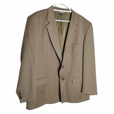 Joseph Feiss Blazer Men's 48R Beige 100 Pure Wool Super 100's Jacket Sport Coat