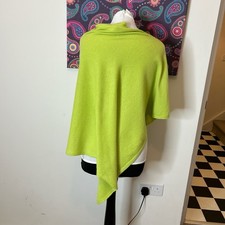 LIME GREEN CASHMERE BLEND PONCHO CAPE ONE SIZE
