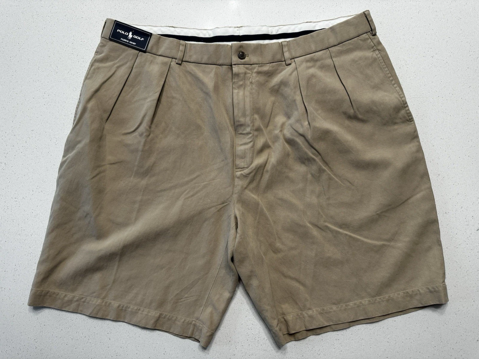 Polo Golf Ralph Lauren Fairway Short Mens Size 42 Beige Tan Silk/Linen Blend NWT