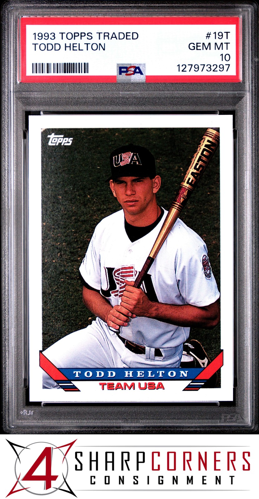 1993 TOPPS TRADED #19T TODD HELTON RC HOF PSA 10