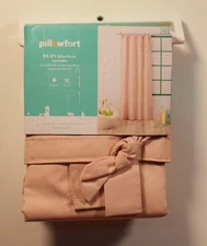 Pillowfort Tie Top Embellished Kids' Blackout 42x84" Curtain Panel W/Ties Pink *