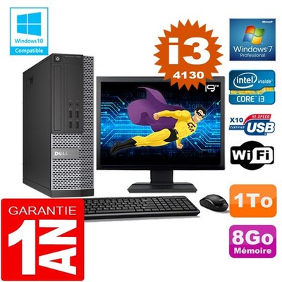 PC DELL 7020 SFF Core I3-4130 RAM 8Go Scheibe 1 Zu Wifi W7 Bildschirm 19 ''