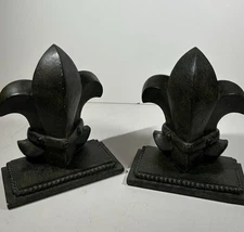 Vintage  Fleur de Lis Bookends French Royalty