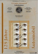 BRD 10€ 2011 Numisblatt 2/2011 125 Jahre Automobil