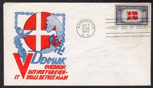 1943 Overrun Countries Denmark (Scott 920) - Staehle Cachet Craft FDC TB389