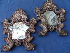 COPPIA CARTAGLORIE RAME ARGENTATO SU LEGNO LUIGI XIV-NAPOLI '700 CORNICI ANTICHE