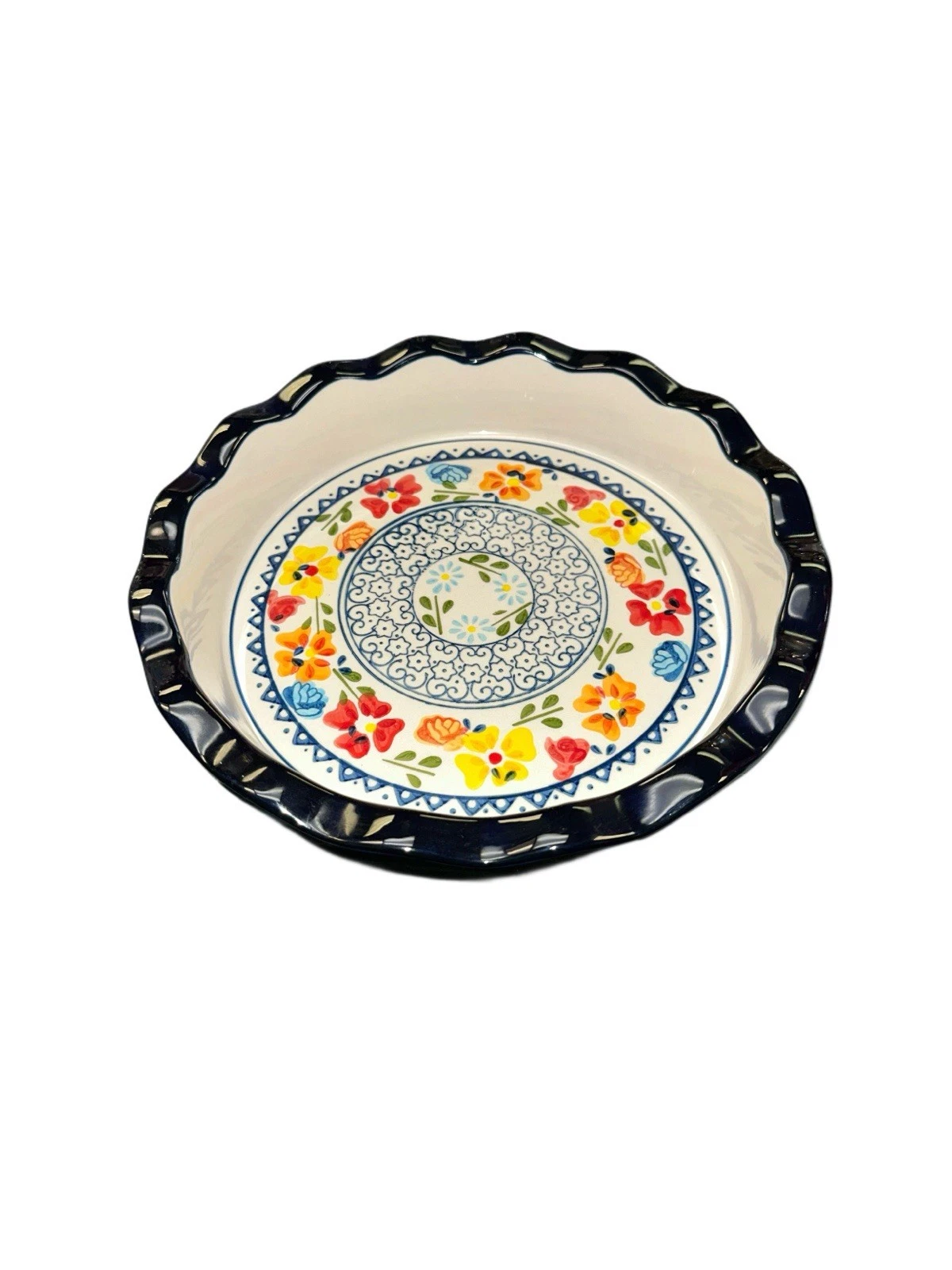 Gibson Elite Hand-Painted Dinnerware 10.5” Pie Dish