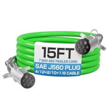 15 FT 7 Way Straight Trailer Cord ABS Electrical Power 15 FT STRAIGHT CORD