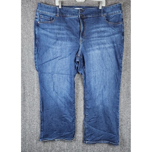 Lane Bryant Straight Leg Jeans Women 28S Blue Medium Wash Stretch Denim