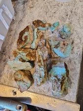Royston Nevada Turquoise Rough Specimens Pics Shown Wet Total Weight 4.4lbs