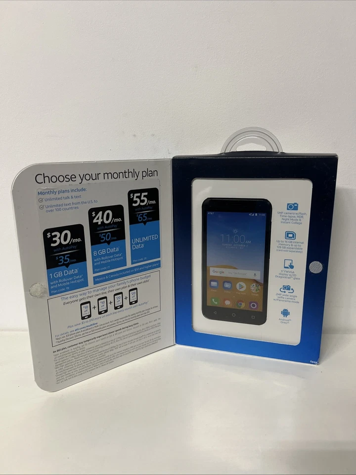 Alcatel Tetra AT&T Prepaid 5" 16Gb 5MP Android Cell Phone - Brand New, Sealed! - Image 4 of 4