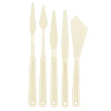 5pc Plastic Artist Spatula Palette Knife Set, Apply Oil Acrylic Art Paint Canvas