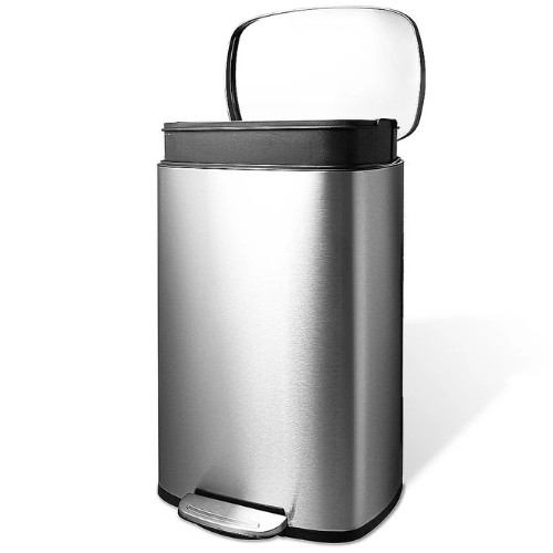 New - Nine Stars 13-Gallon Step-on Stainless Steel Tr ash Can. Free ship