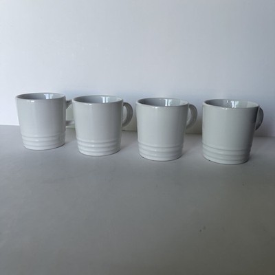 Le Creuset Espresso Mugs SET OF 4, White, 3oz/100ml, Stoneware Demitasse Cups