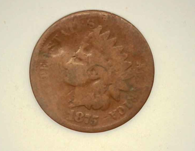 #ad 1875 Indian Head Penny US One Cent G Details Rim Cud Error Rim Break C $24.99