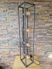 Industrial Style Geometric Metal Floor Lamp (Edison Bulbs) Rectangle Open Frame.