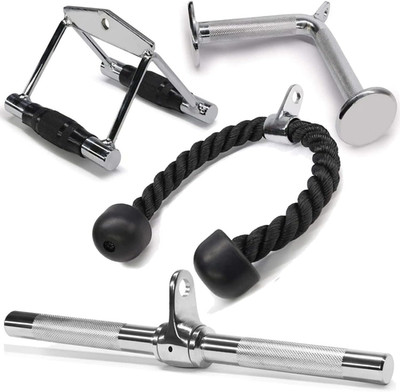 Cable Machine Attachment, Tricep Rope + Double D + Straight Bar + V Bar - 880 LB