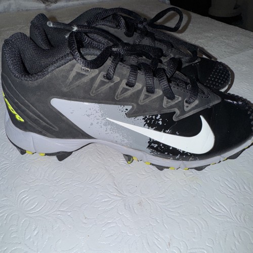 Nike Vapor BSBL Baseball Cleats Youth Size 1 Y 1Y Black White Neon Yellow - Picture 8 of 9