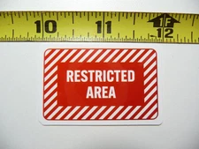 RESTRICTED AREA DIAGONAL LINES SMALL STICKER DECAL FUNNY JOKE GAG PRANK FUN