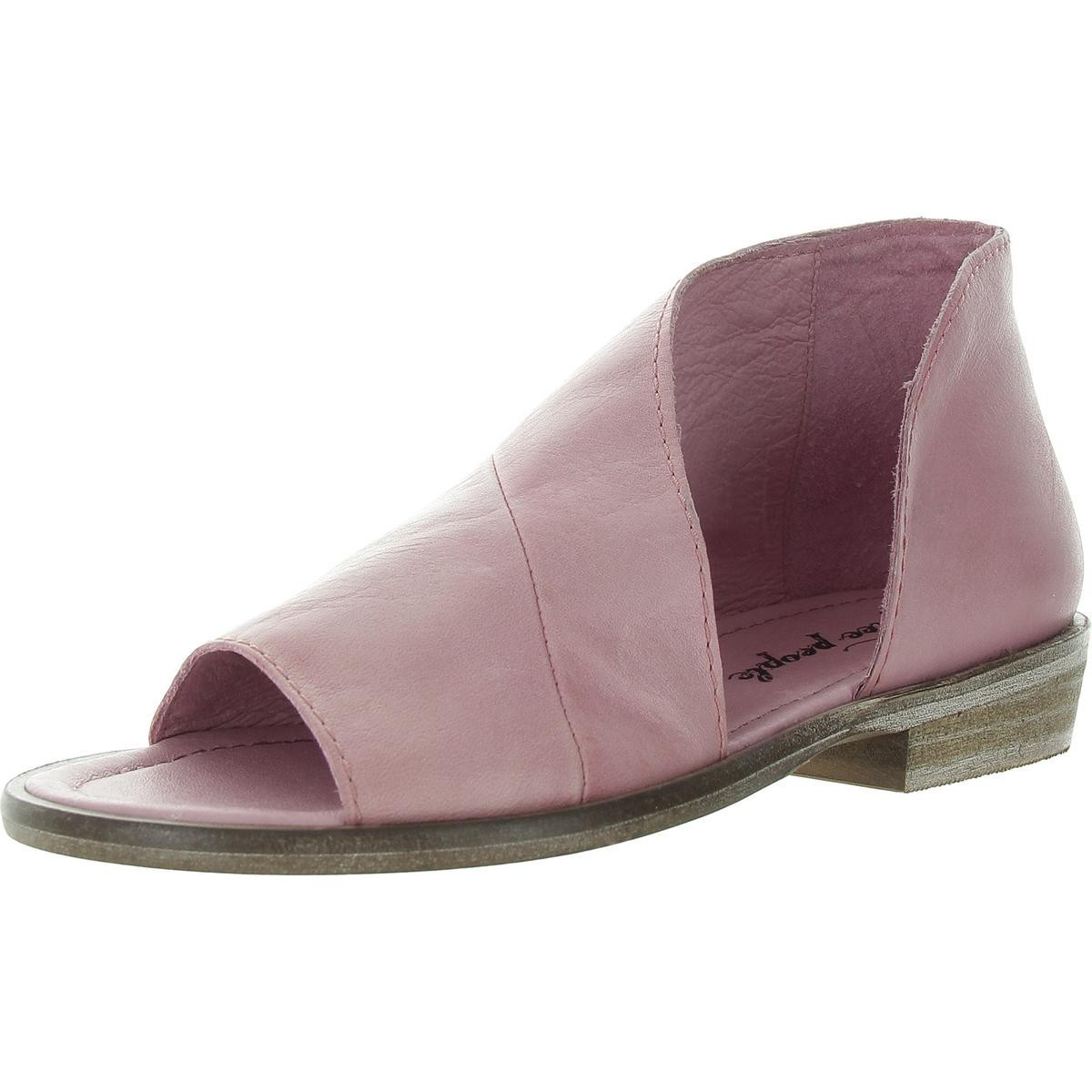 Женские босоножки на плоской подошве из кожи Монблан с открытым носком Free People, BHFO 0750