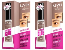 Pack 2 NYX PROFESSIONAL MAKEUP The Brow Glue Extreme Hold Tinted Brow Gel, TAUPE