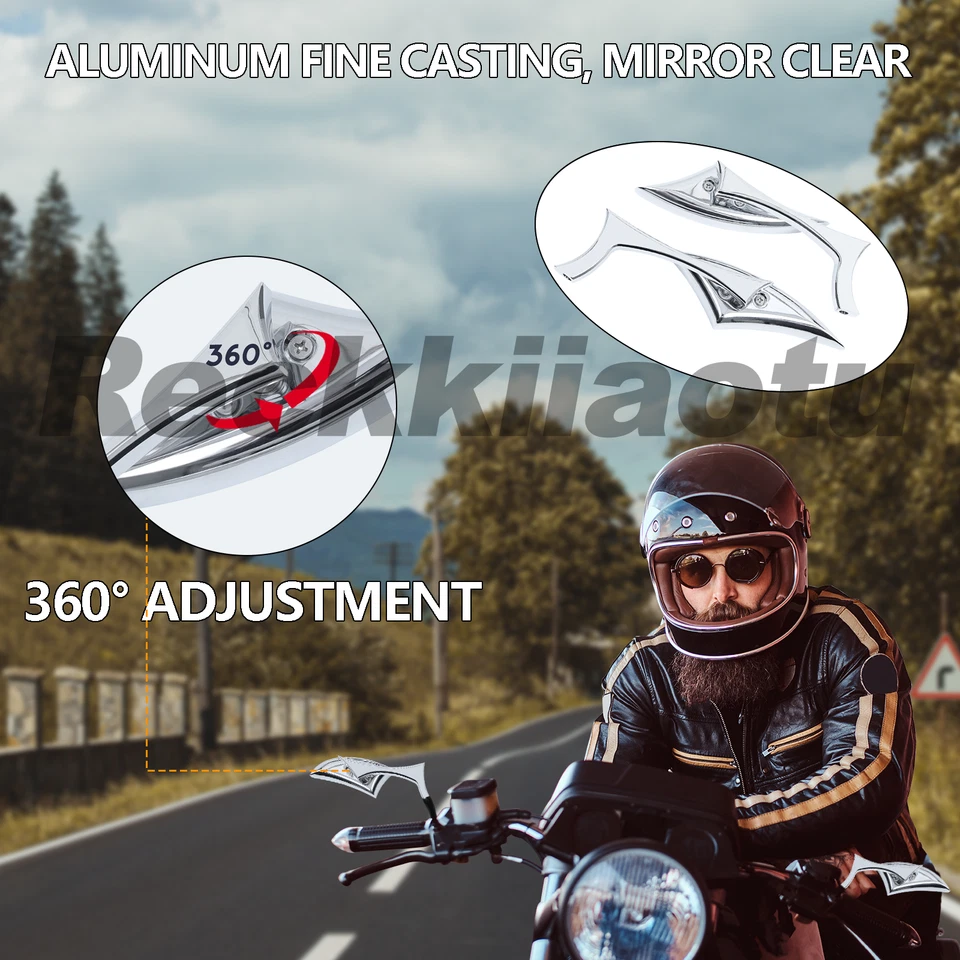 Espejos retrovisores laterales cromados para motocicleta Victory Ness Vegas Jackpot Foto 4 de 4