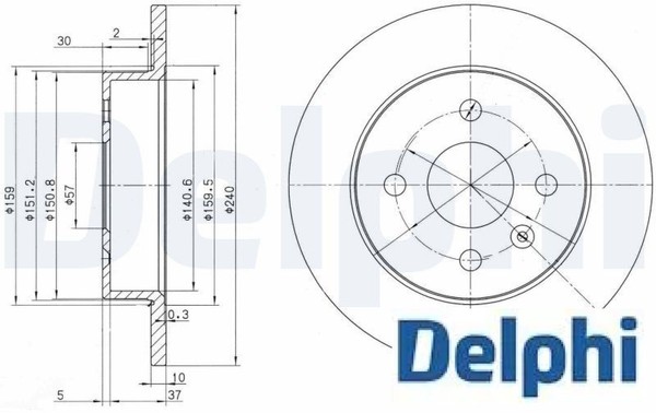 2X Bremsscheibe Delphi BG3403 2 Bremsscheiben Hinterachse Hinten-image