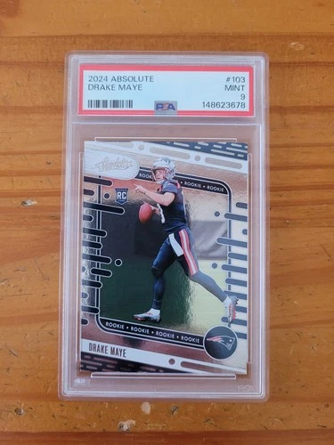 2024 Absolute #103 Drake Maye Rookie Card PSA 9 Mint RC Patriots