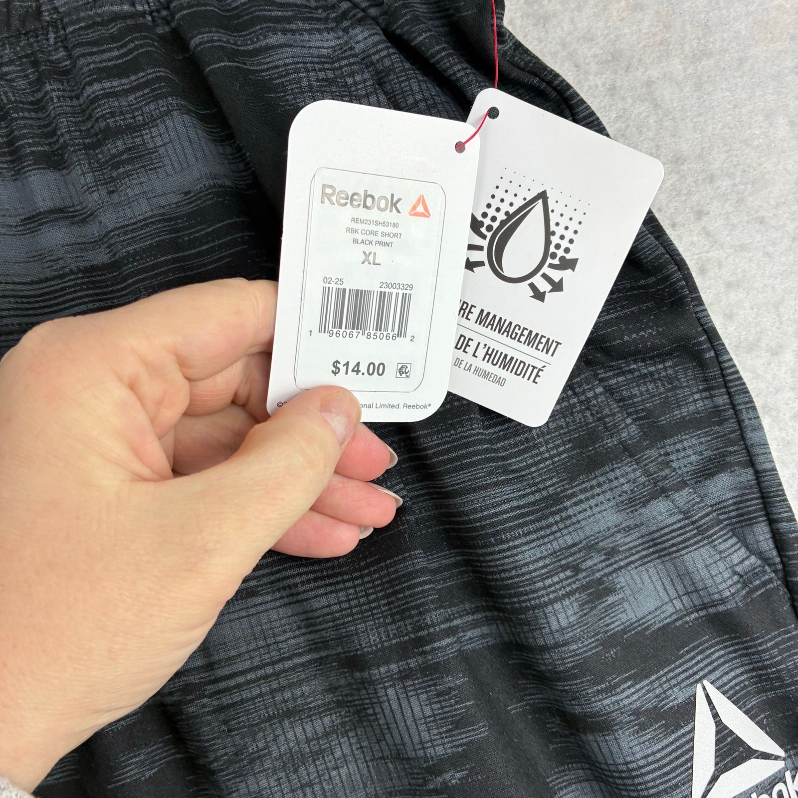 Reebok Grey Black Camo Basketball Shorts Men’s XL NWT Sport Active Performance thumbnail 4