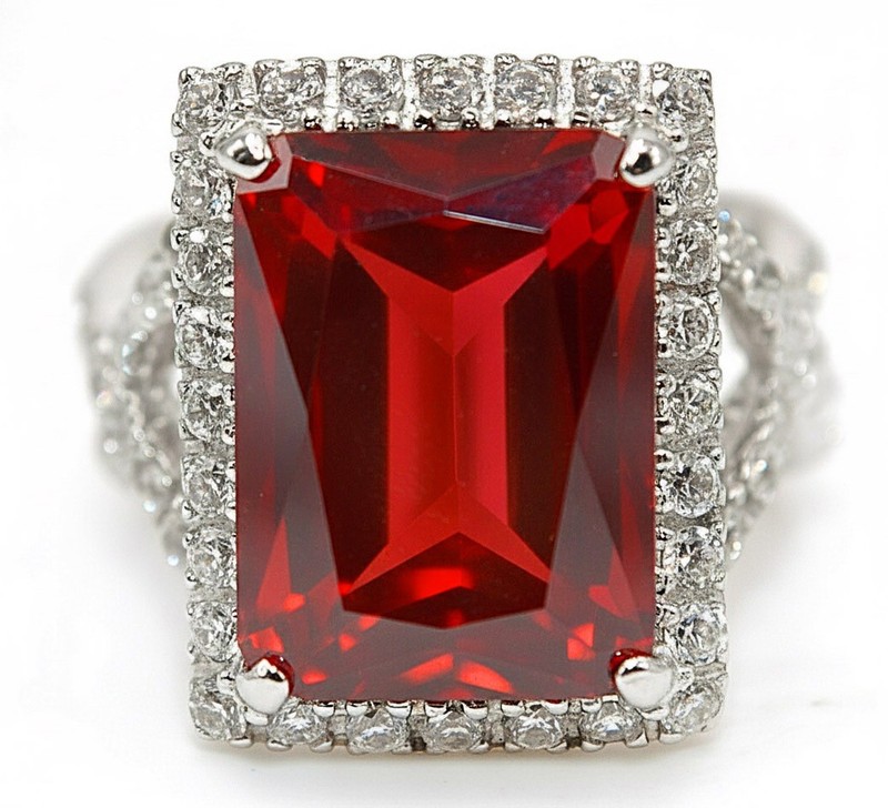 12CT  Fire Garnet 925 Sterling Silver Ring Jewelry Sz 7 F8-2