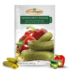 Medium Spicy Pickles Quick Process Mix, 6.5 oz Packet | Value Pack of 12
