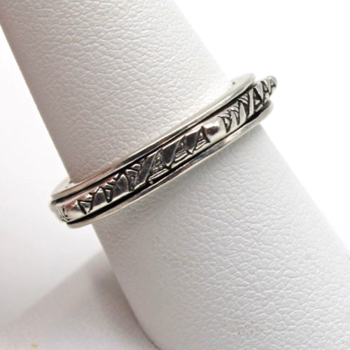 GeoArt Sterling Silver Stacking Band Spinner Ring Pair Size 9 Lot of 2 - Picture 3 of 9