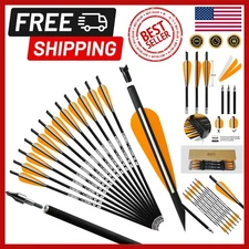 Pack of 12 Carbon Crossbow Bolts - Optimize Performance with 16/18/20 Inch Sizes