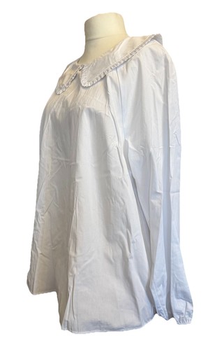 M&S White Cotton Blouse Top Large Collar Size 22 NWTs RRP £29.50
