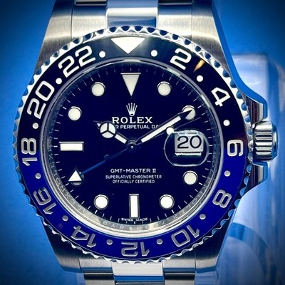 Rolex GMT-Master II BATMAN Stainless Steel Blue Black OYSTER 40mm 116710 BLNR