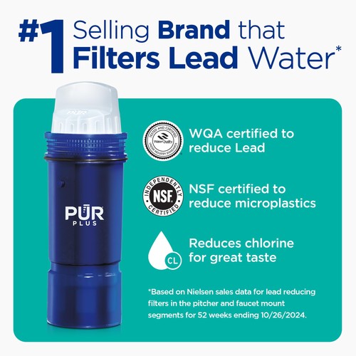 PUR Plus 11-Cup Water Pitcher, 1 Lead-Reducing Filter, Cleaner, Great-tasting Wa - Picture 4 of 8