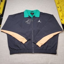 NIKE Air Jordan Jacket Large Mens Black Green Sport DNA Windbreaker Full Zip