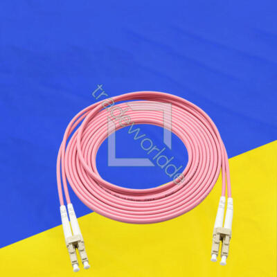 LC UPC to LC UPC Duplex OM4 Multimode 3.0mm Fiber Optic Patch Cord Cable 3M