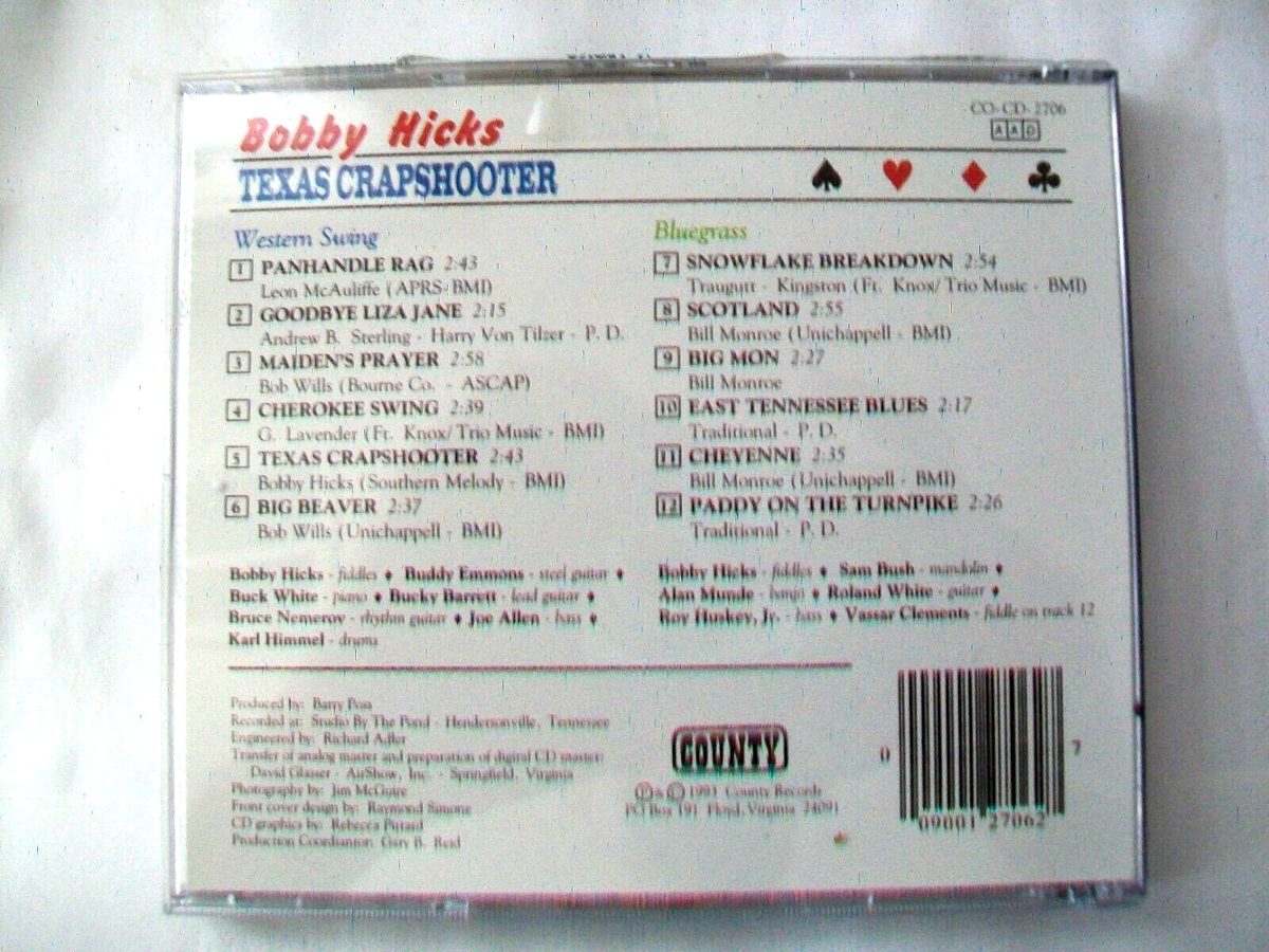 その他 CD Hicks, Bobby Texas Crapshooter  COCD2706  /00110 その他 CD Hicks, Bobby Texas Crapshooter COCD2706 /00110