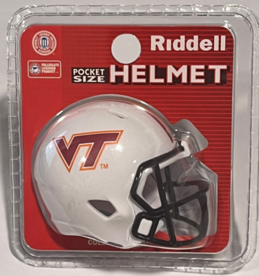 Riddell pocket pro football helmet Virginia Tech Hokies SPEED white in package