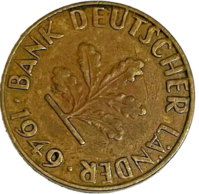 1949 J Germany 10 Pfennig German Federal Republic World Coin KM