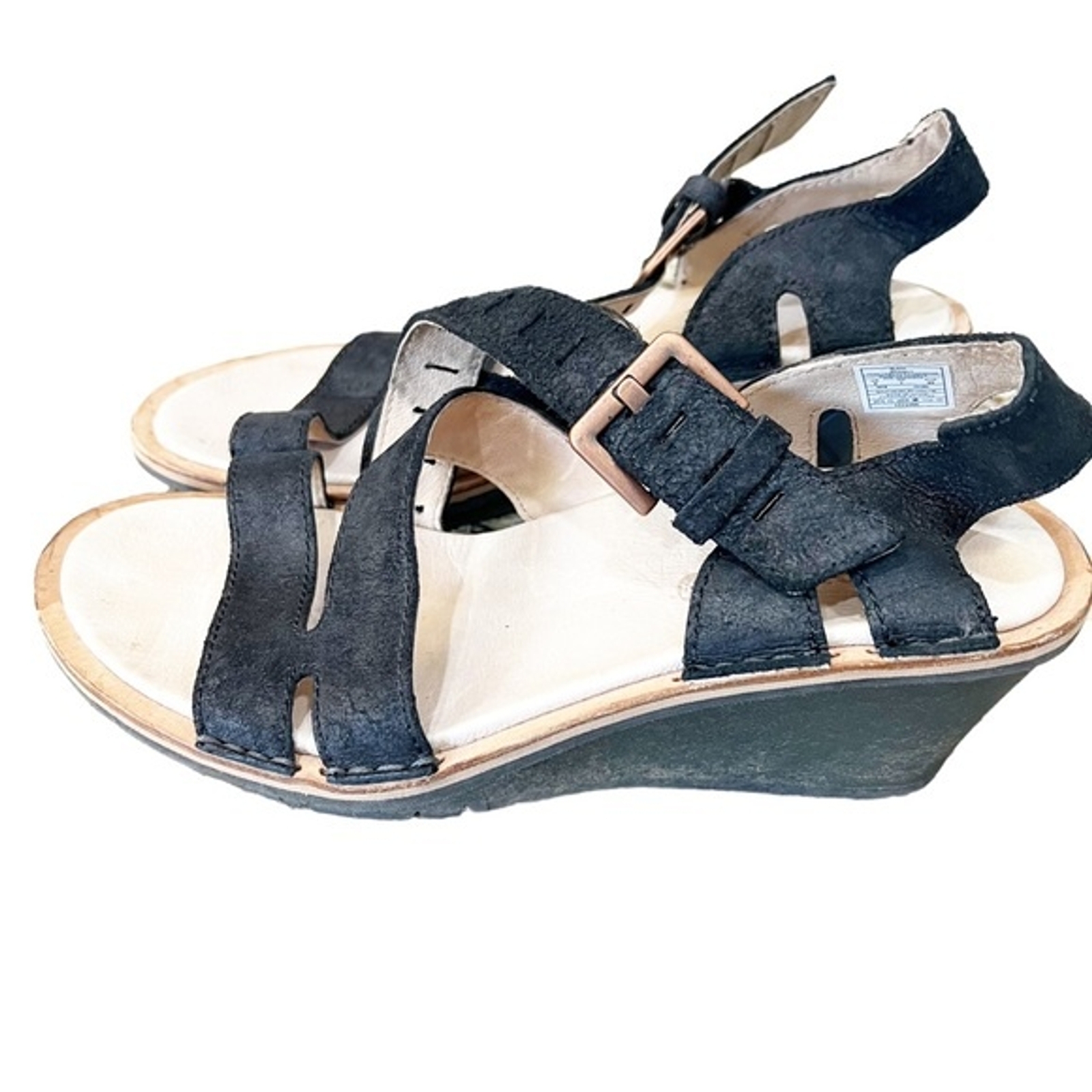 MERRELL sandali neri in pelle Sirah con zeppa aperta taglia 9