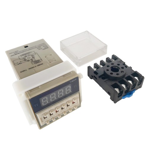 AC 110V Programmable Time Delay Relay Digital Display DH48S-S With Socket Base - Picture 8 of 9