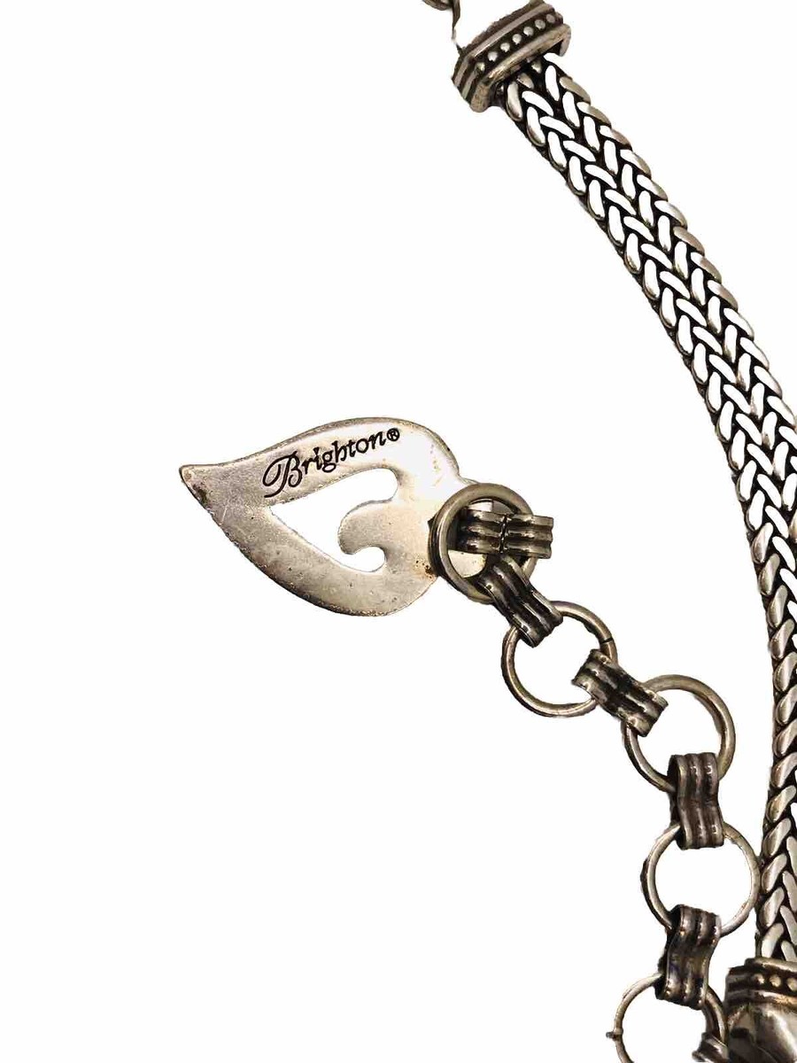 BRIGHTON Metal Charm Chain Belt Adjustable M - L $100 EUC KL Vintage Brighton Metal Chain Adjustable Belt | eBay main image 4