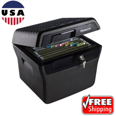 Home File Safes Lock Boxes Fire Resistant W/ Carrying Handles Offices 0.66 cu ft