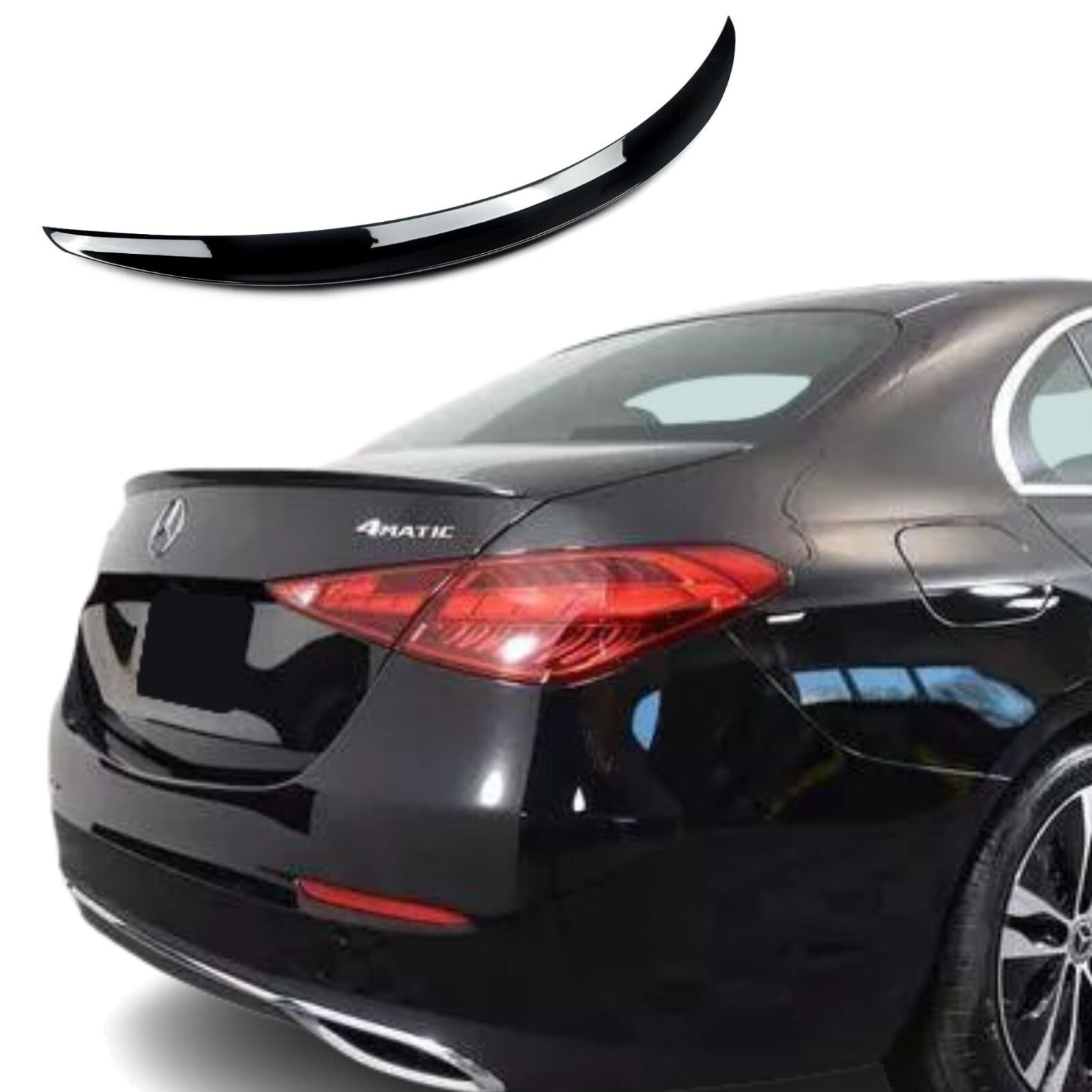 Rear Spoiler for Mercedes-Benz C Class W206, Black, made of ABS