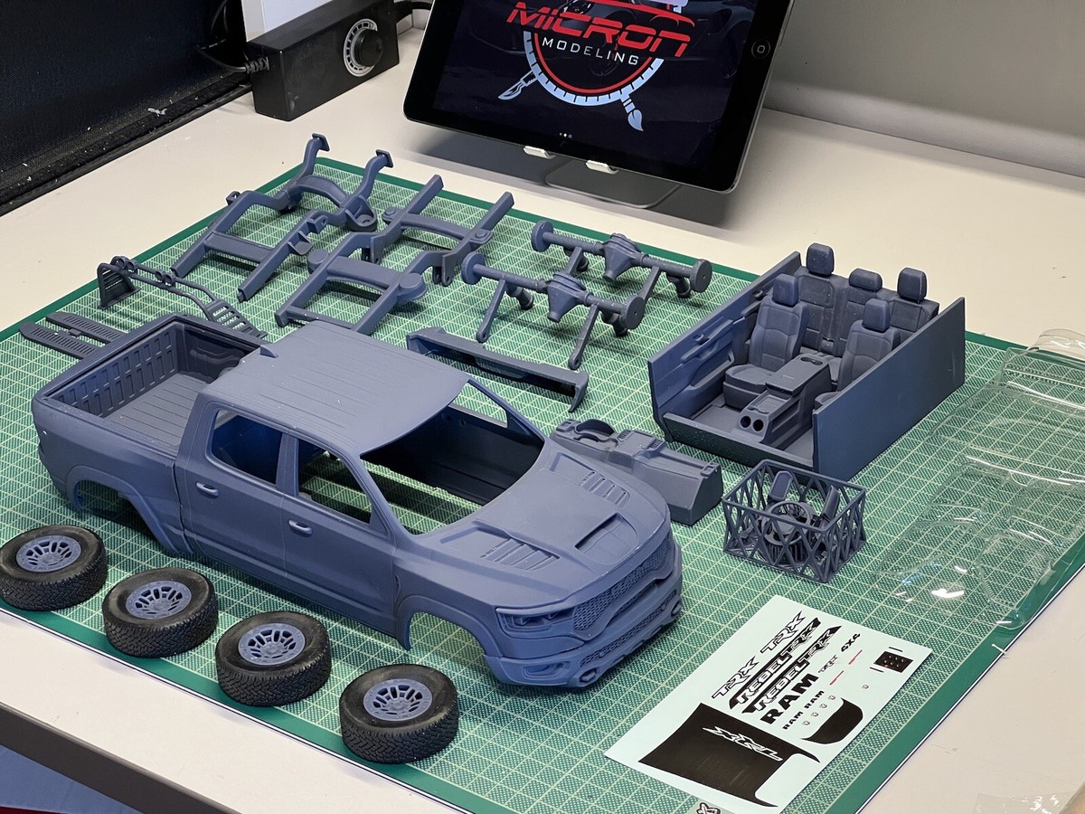 1:18 RAM 1500 TRX Rebel 2021 Resin Model Kit Clear Parts