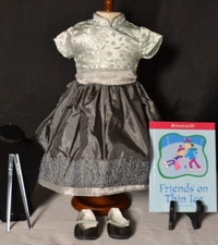 AMERICAN GIRL-SILVER BELLE OUTFIT-COMPLETE W/ RARE HAIR STICKS