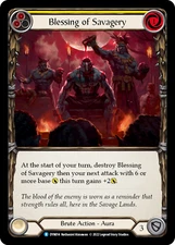Flesh and Blood TCG Blessing of Savagery (Yellow) [DYN014] (Dynasty)